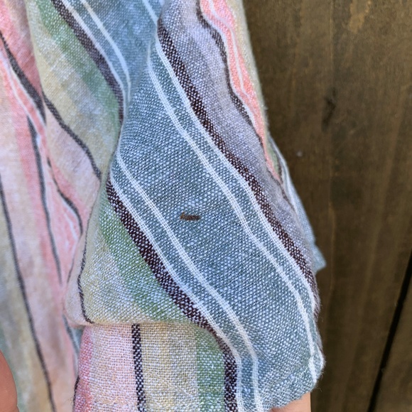 DREW Linen Blend Pastel Stripe Two Piece Set Small - Picture 6 of 7